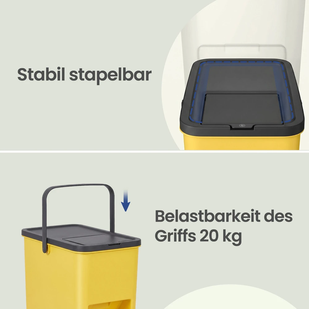 Songmics Atliekų rūšiavimo konteinerių rinkinys 4x20 L