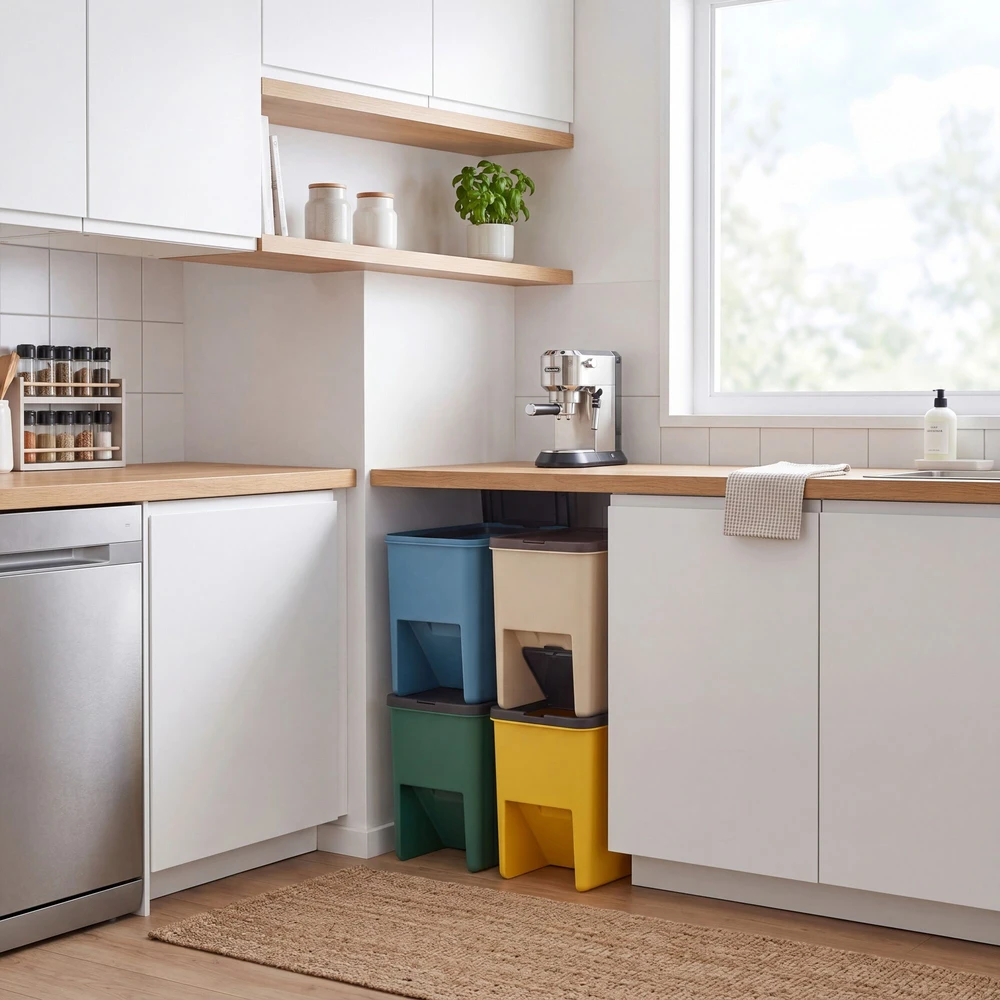 Songmics Atliekų rūšiavimo konteinerių rinkinys 4x20 L