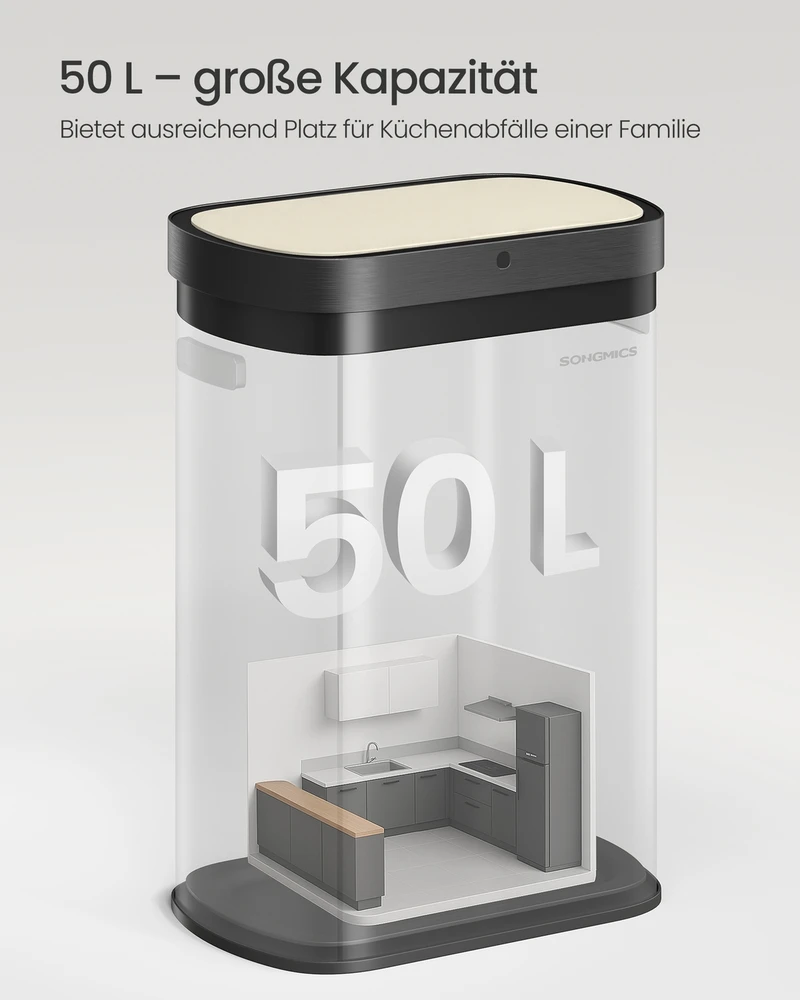 Songmics Šiukšliadėžė 50 l