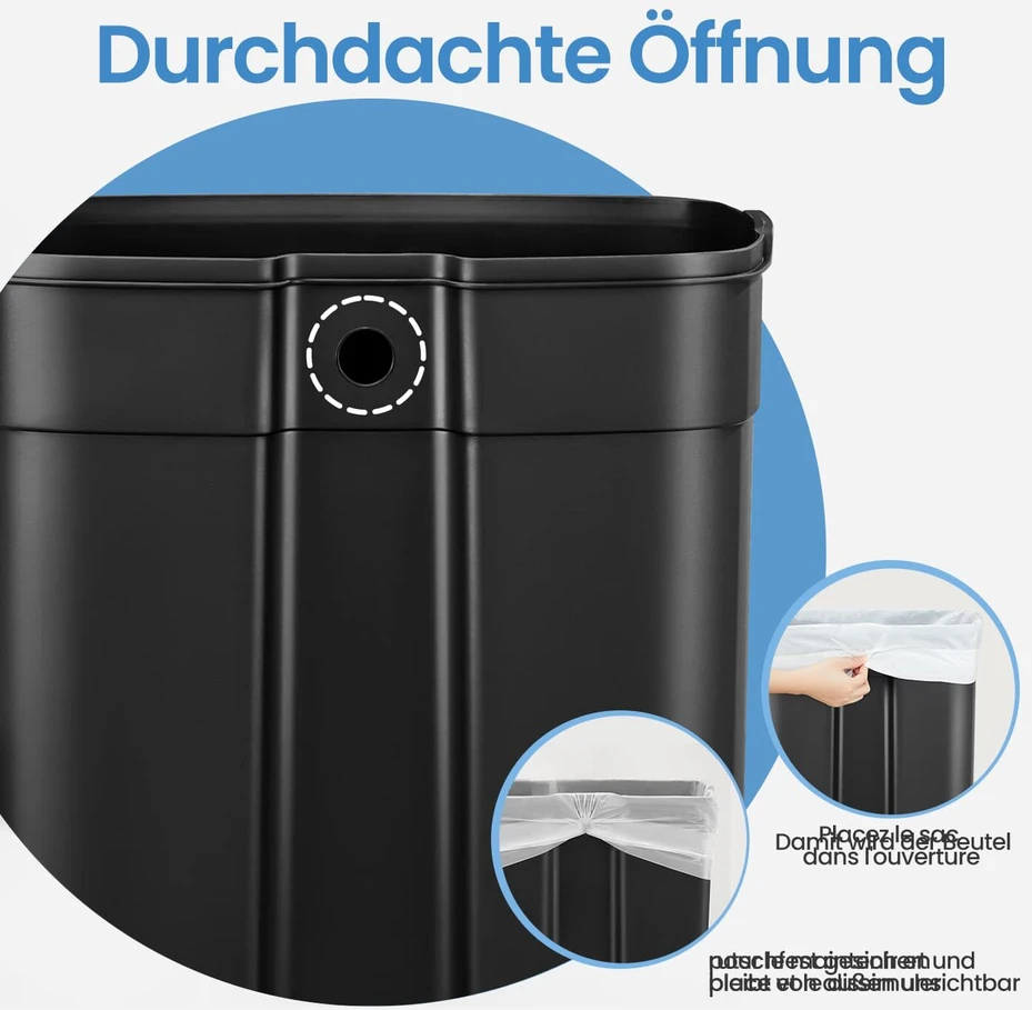 Dėžė su pedalu SONGMICS 50 L, plieninė