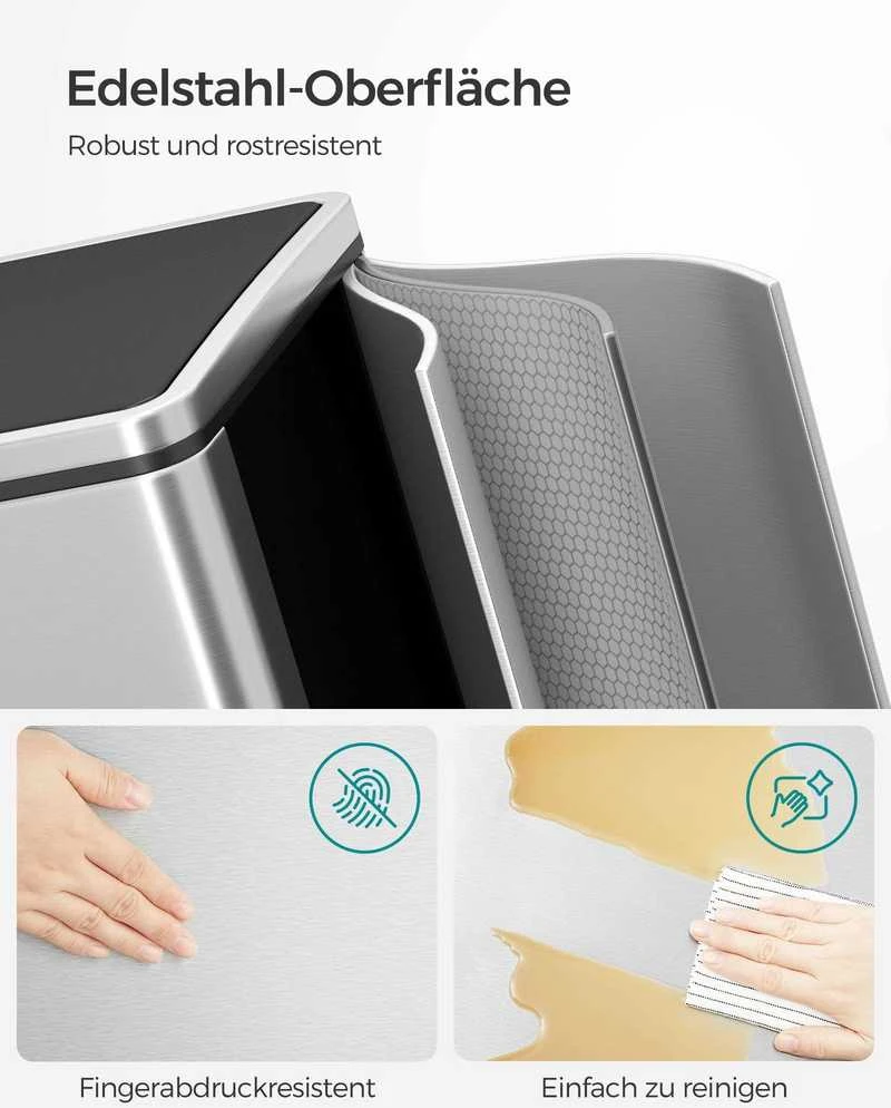 Songmics Atliekų separatorius 60 litrų ( 2 x 30 l)