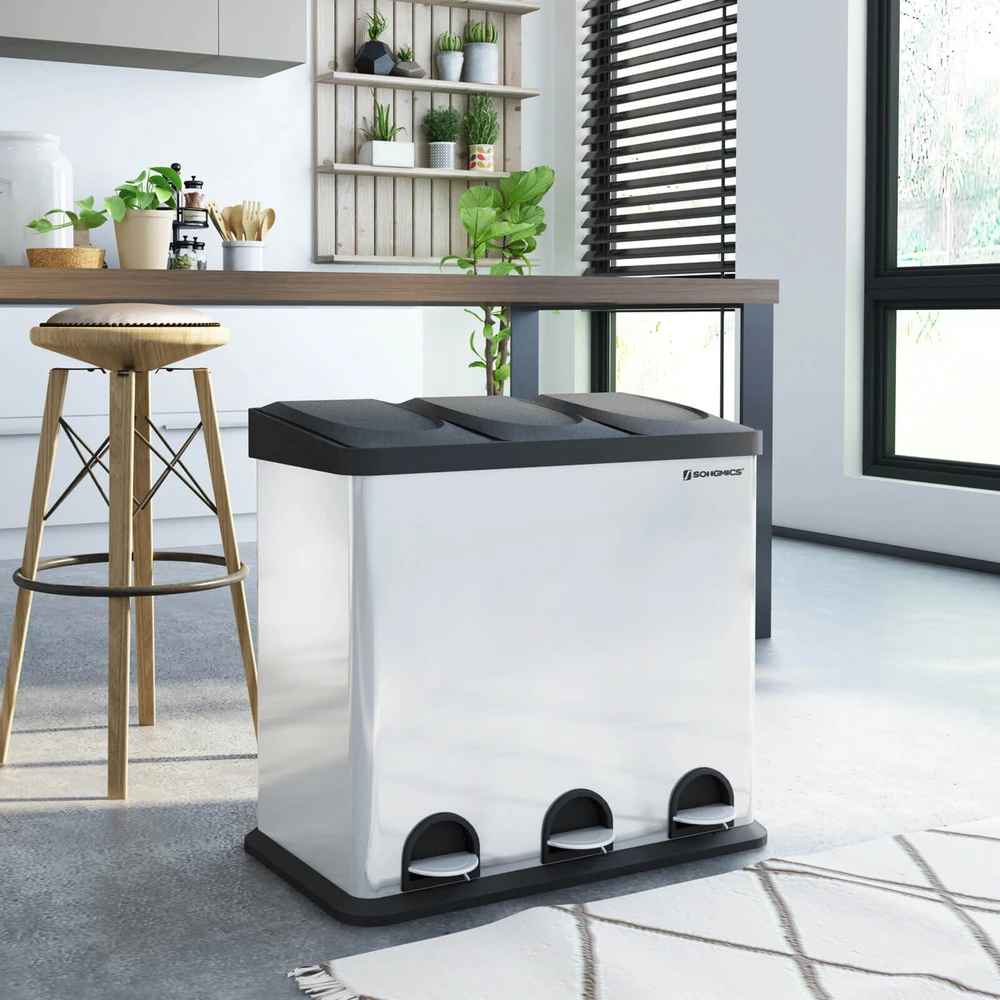 Songmics Atliekų separatorius 54 litrai (3 x 18 L)