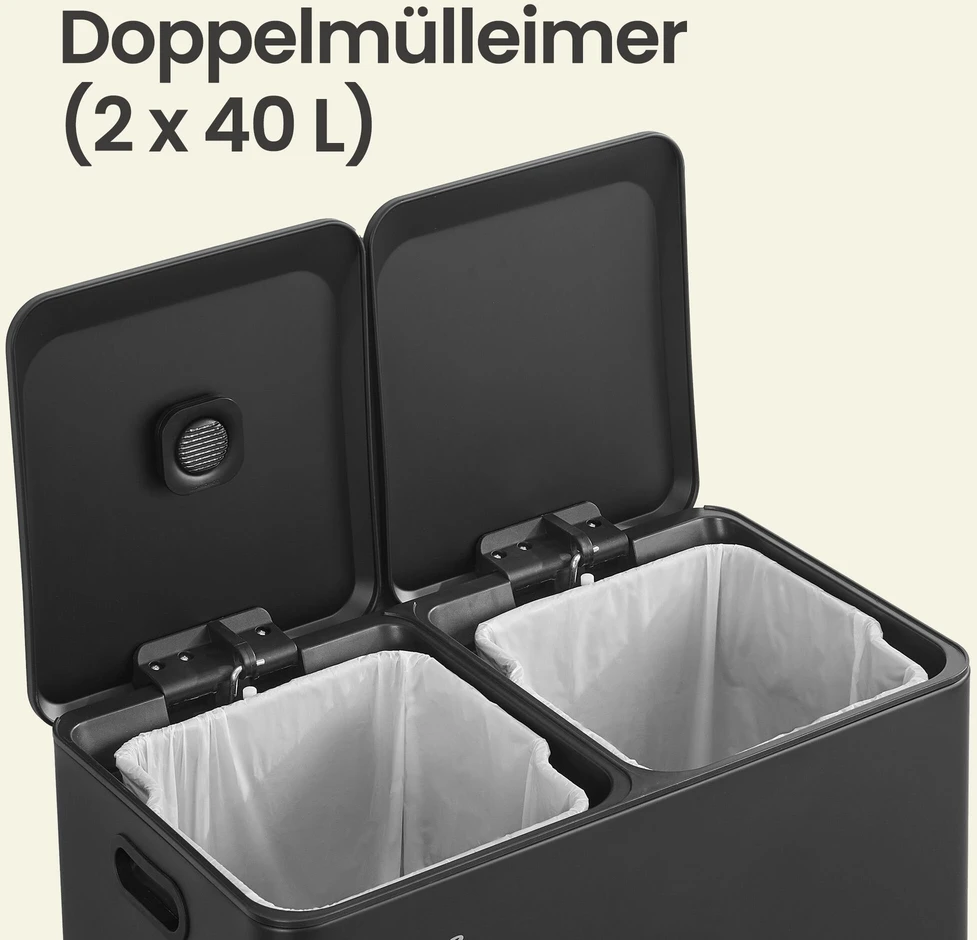 Songmics Šiukšliadėžė 2 x 30 l