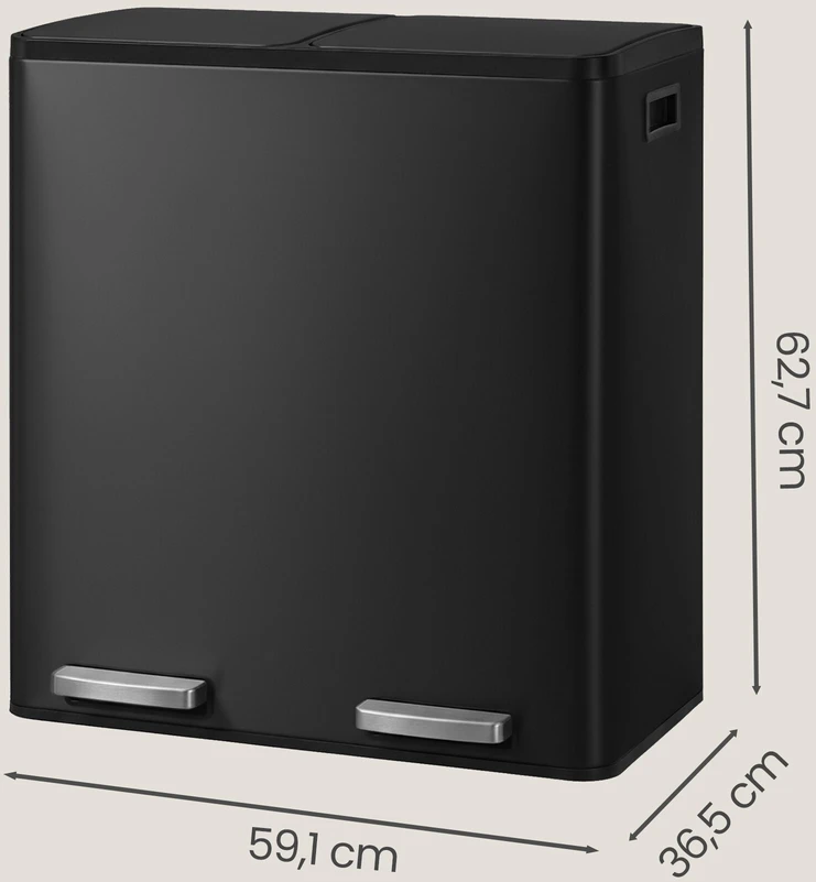 Songmics Šiukšliadėžė 2 x 30 l