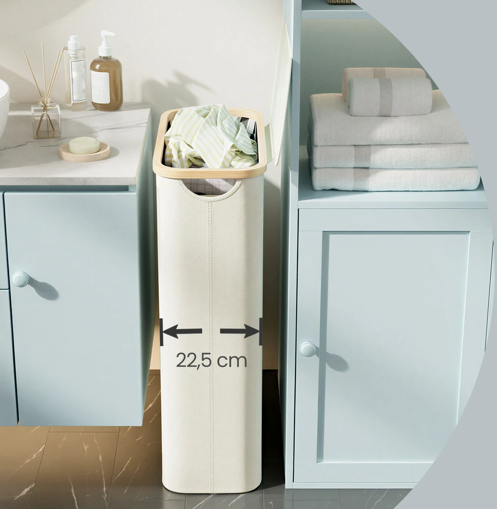 SONGMICS skalbinių krepšys, skalbinių krepšys su dangčiu, 65 l