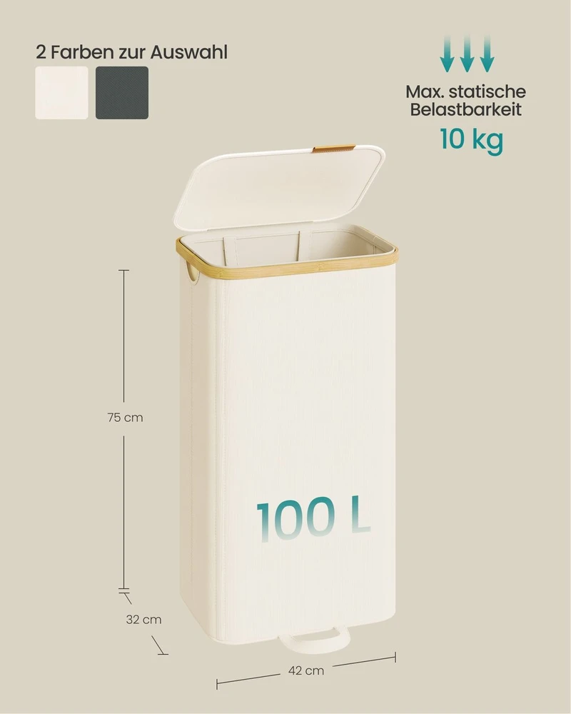Songmics Skalbinių krepšys 100 l