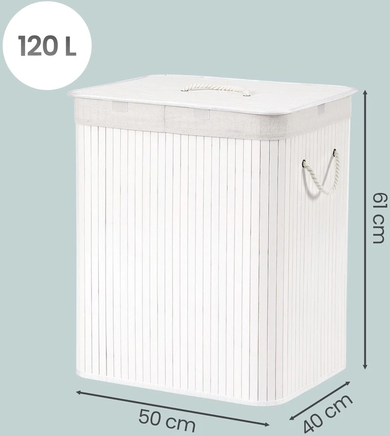 Songmics Skalbinių krepšys 120 l, 2 skyrių