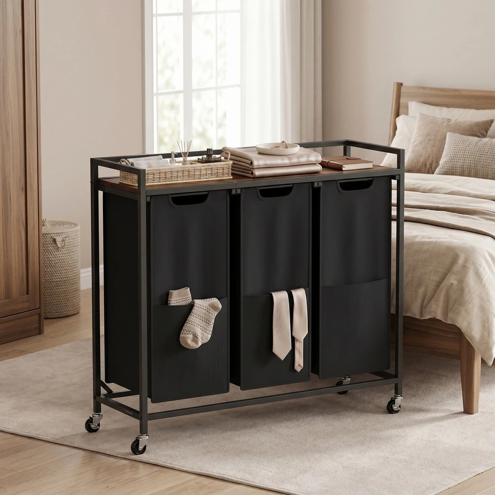 Songmics Skalbinių vežimėlis 93 x 32 x 93 cm
