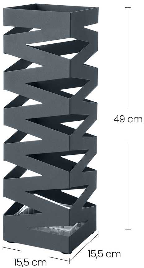 Songmics Kvadratinis metalinis skėčių stovas antracito spalvos