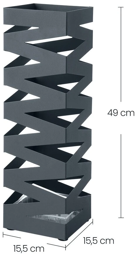 Songmics Kvadratinis metalinis skėčių stovas antracito spalvos