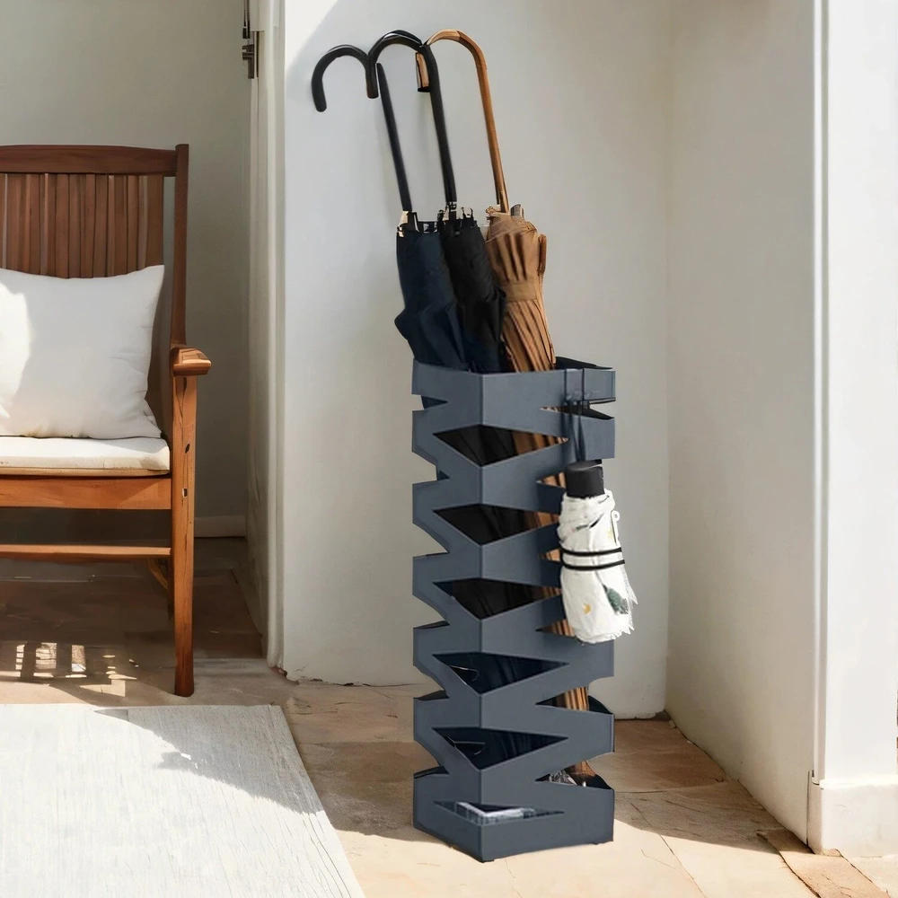 Songmics Skėčių stovas, metalas, 15.5x15.5x49 cm, pilka