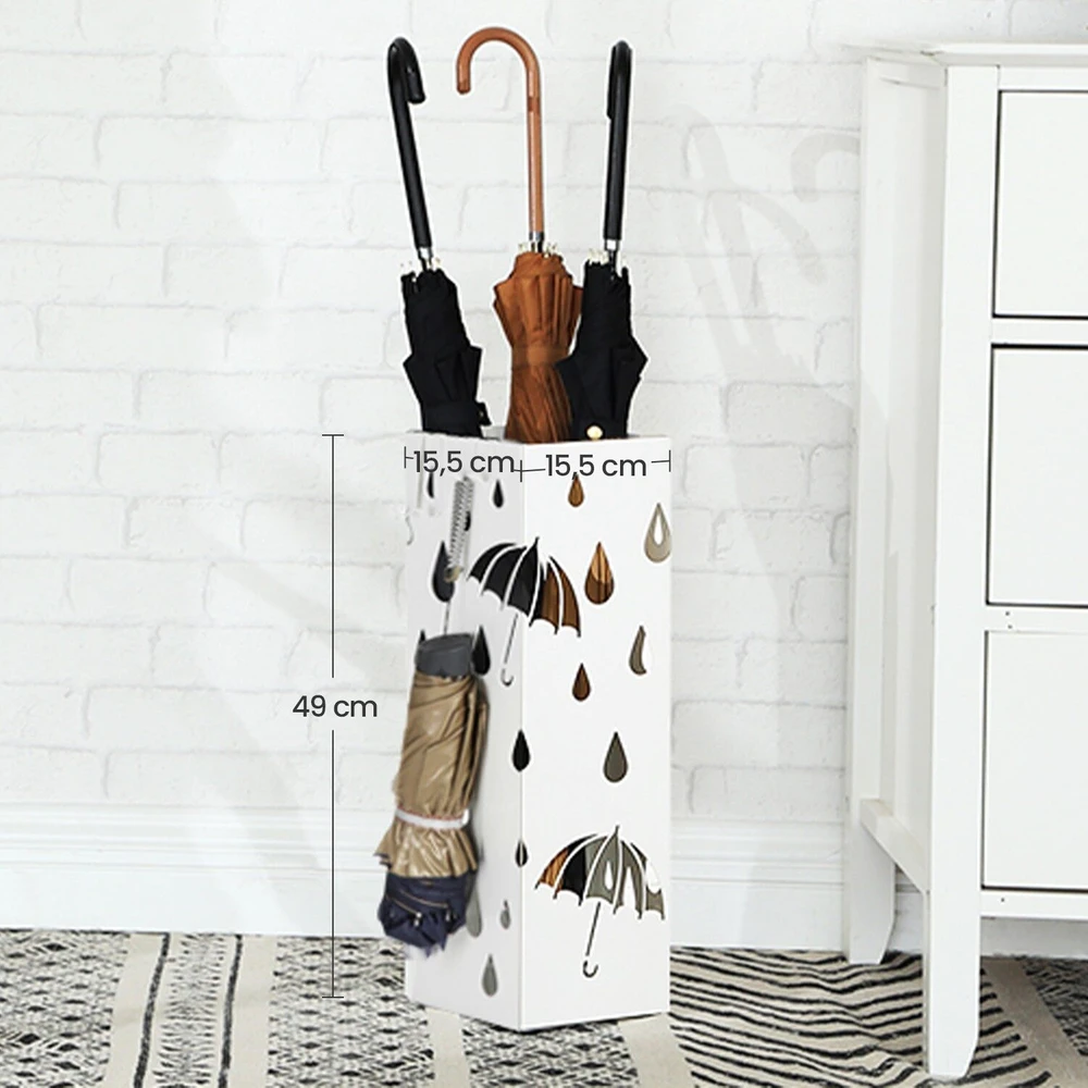 Songmics Skėčių stovas iš metalo 15,5x15,5x49 cm
