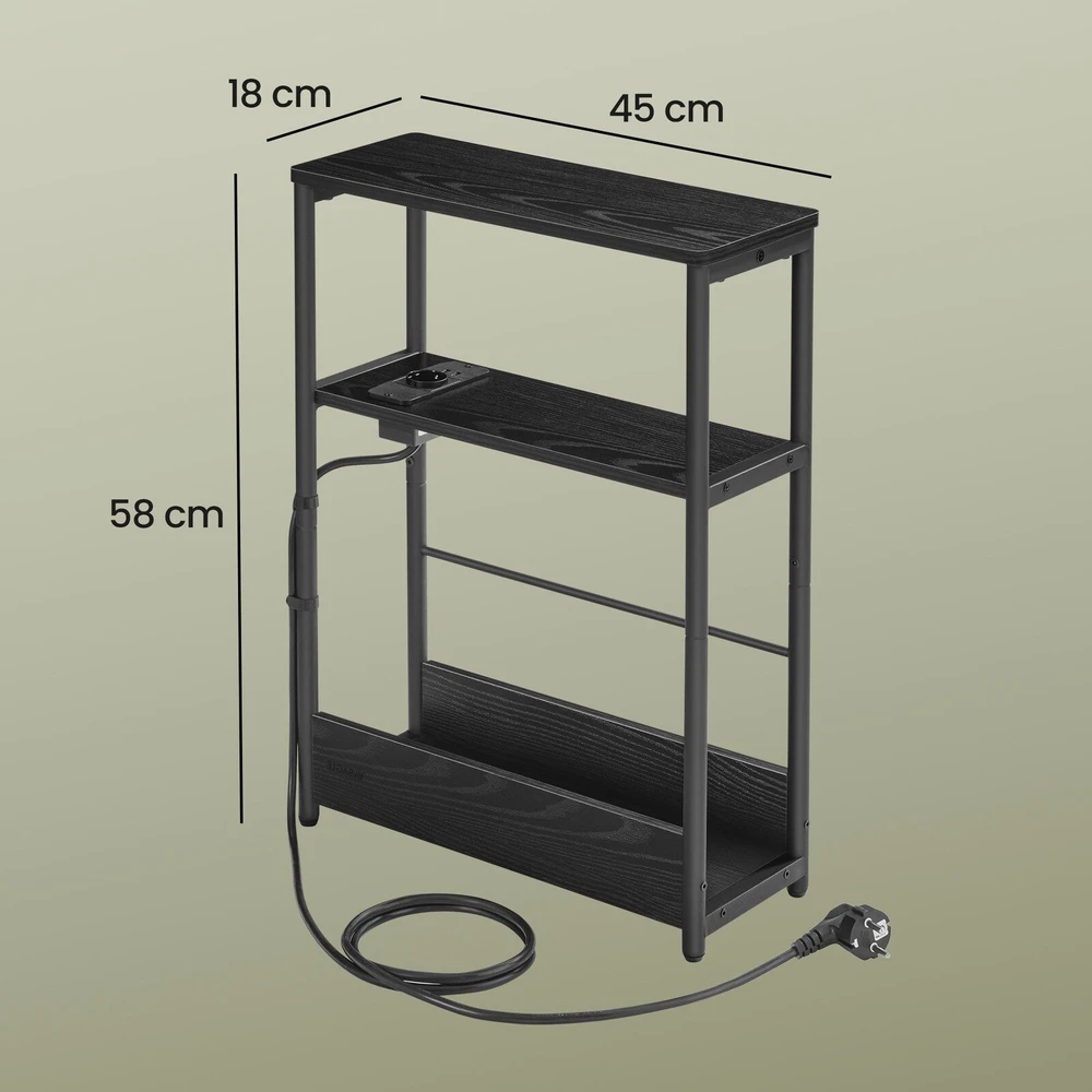 Songmics Staliukas 18 x 45 x 58 cm, 3 lygiai, juodas