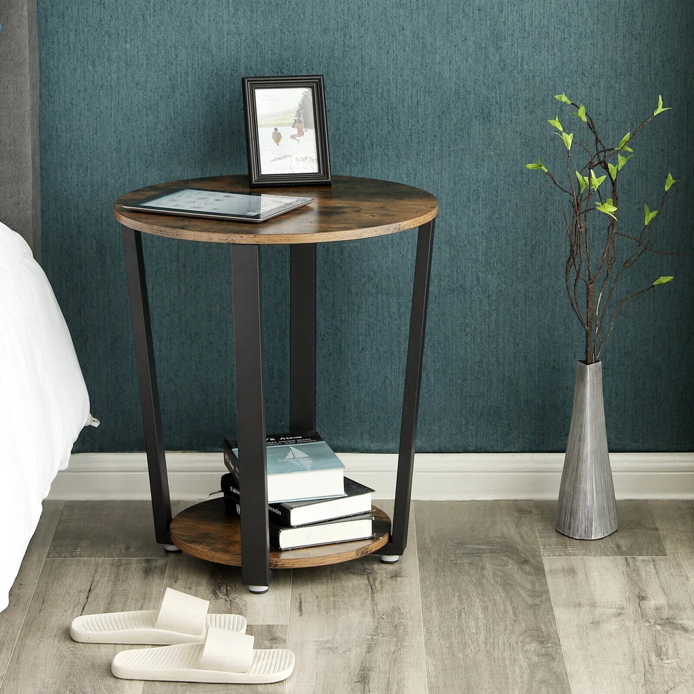 Vasagle Pramoninio dizaino šoninis staliukas apvalus