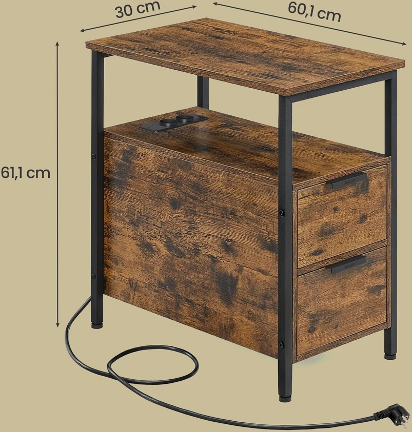 Songmics Naktinis staliukas 60 x 35 x 61 cm