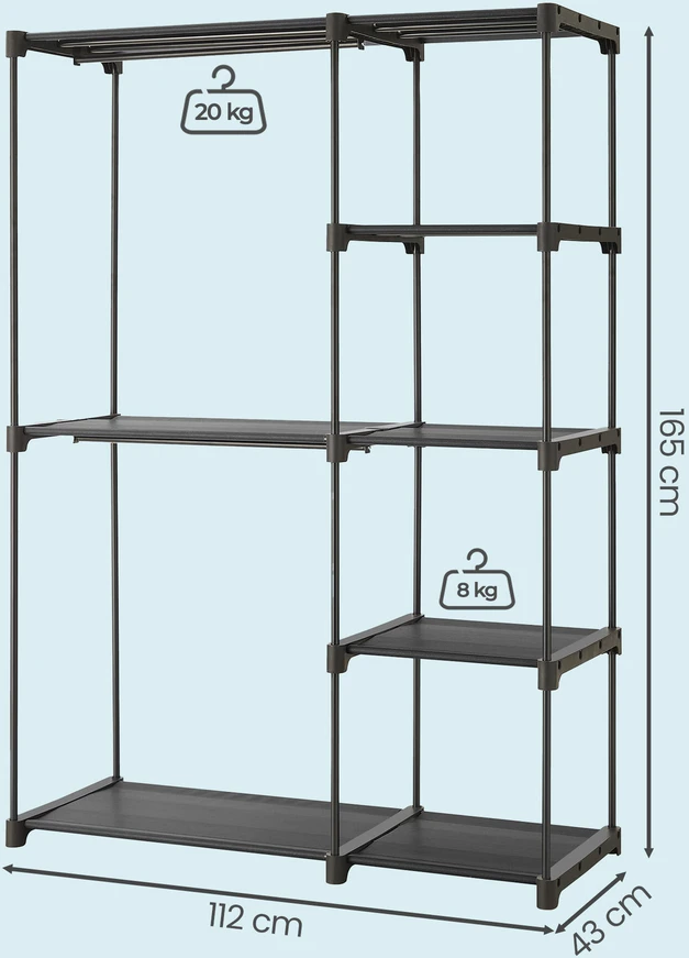 Songmics Drabužių spinta 112 x 43 x 165 cm