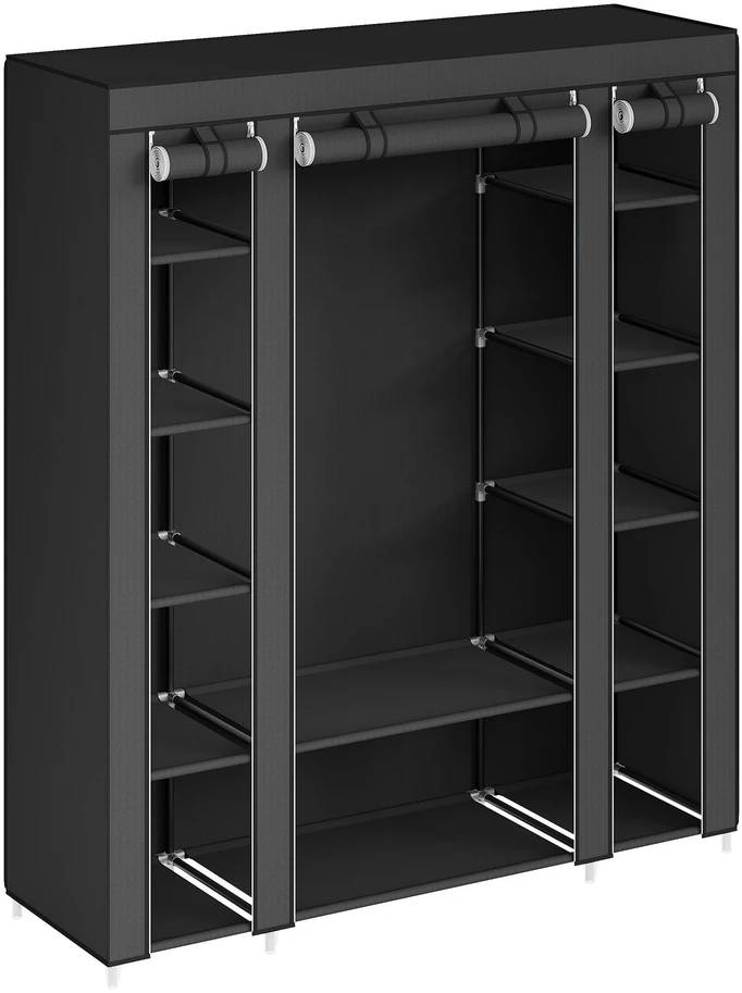 Songmics Sulankstoma spinta 150x175x45 cm su juodu uždangalu