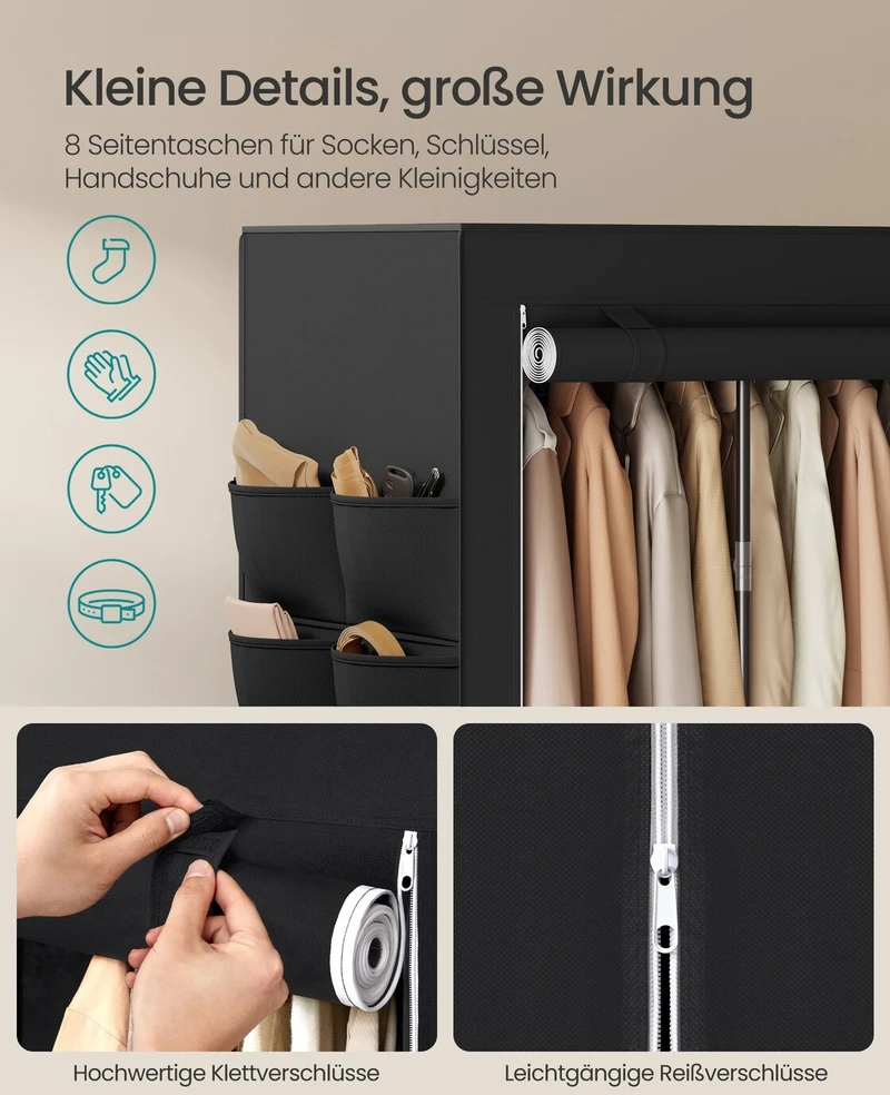 Songmics Audinio drabužių spinta 45 × 127 × 180 cm
