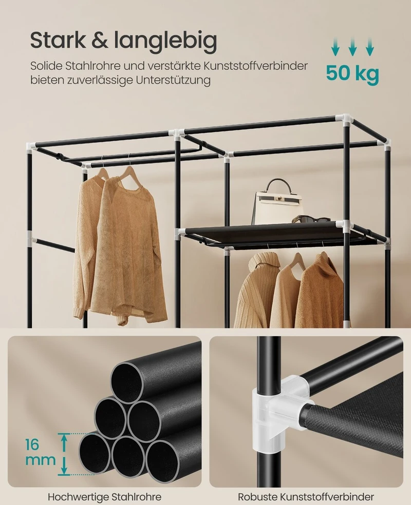 Songmics Audinio drabužių spinta 45 × 127 × 180 cm