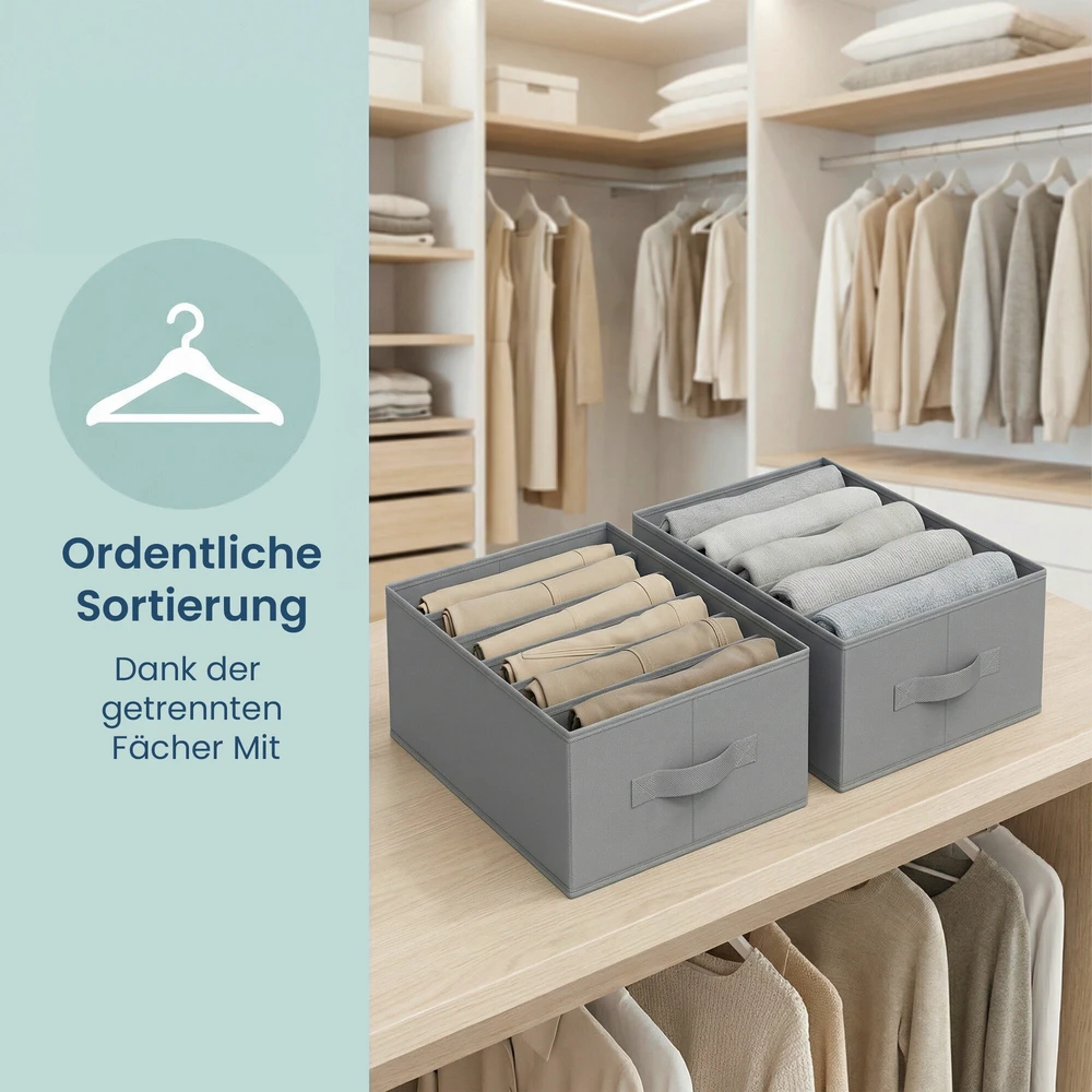 Songmics Spintos organizatorius, 6 vnt. rinkinys, sulankstomi stalčių organizatoriai su 6 skyreliais