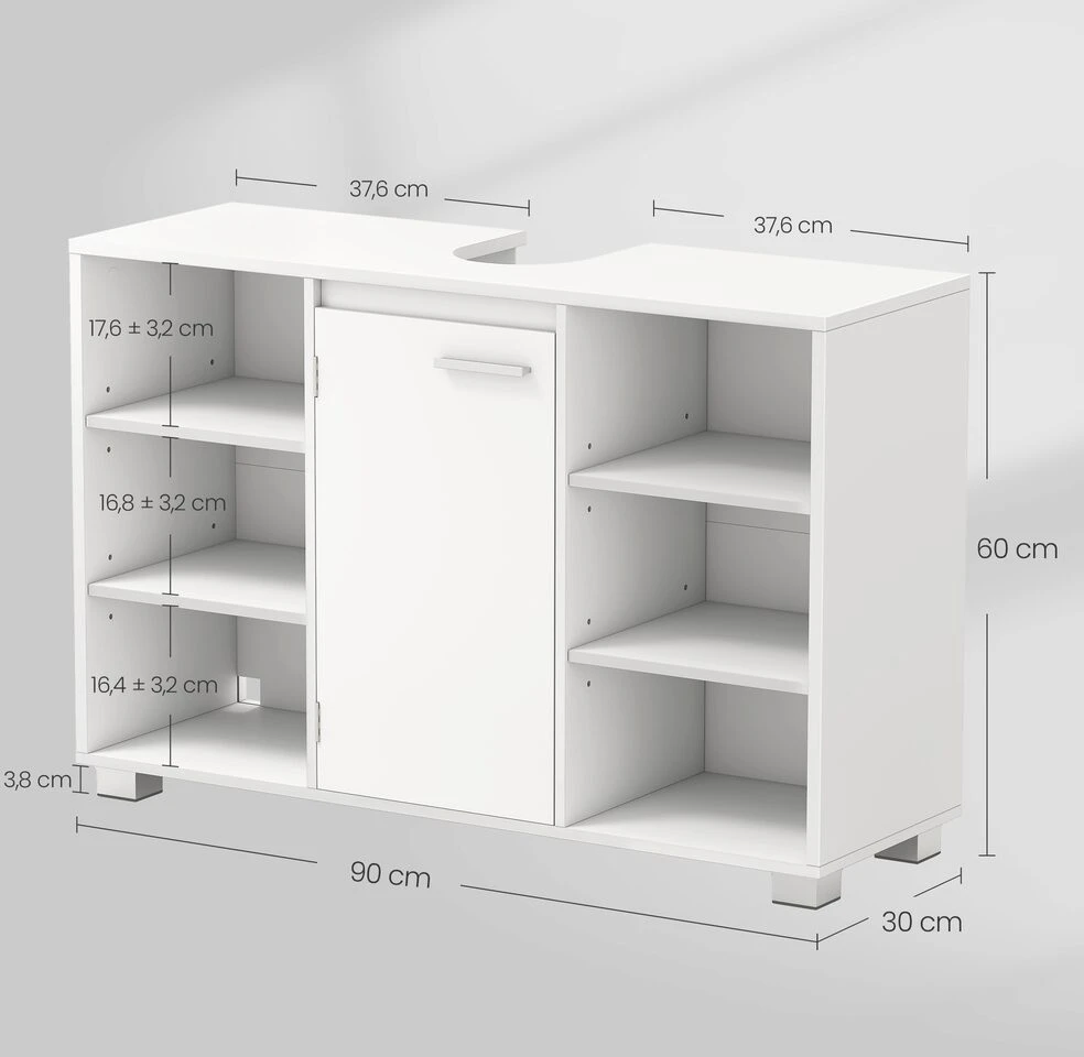 Songmics Spintelė po praustuvu 30 x 90 x 60 cm