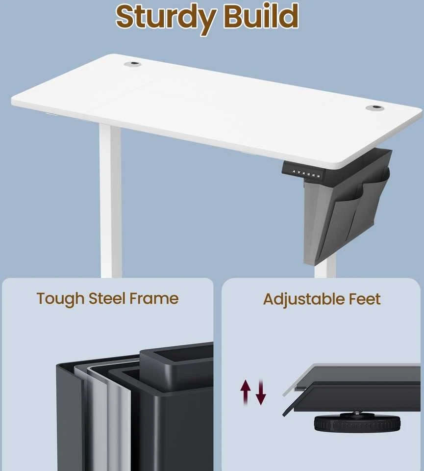 Songmics Stalinio stalo aukštis reguliuojamas 120x60x120 cm, baltas plienas