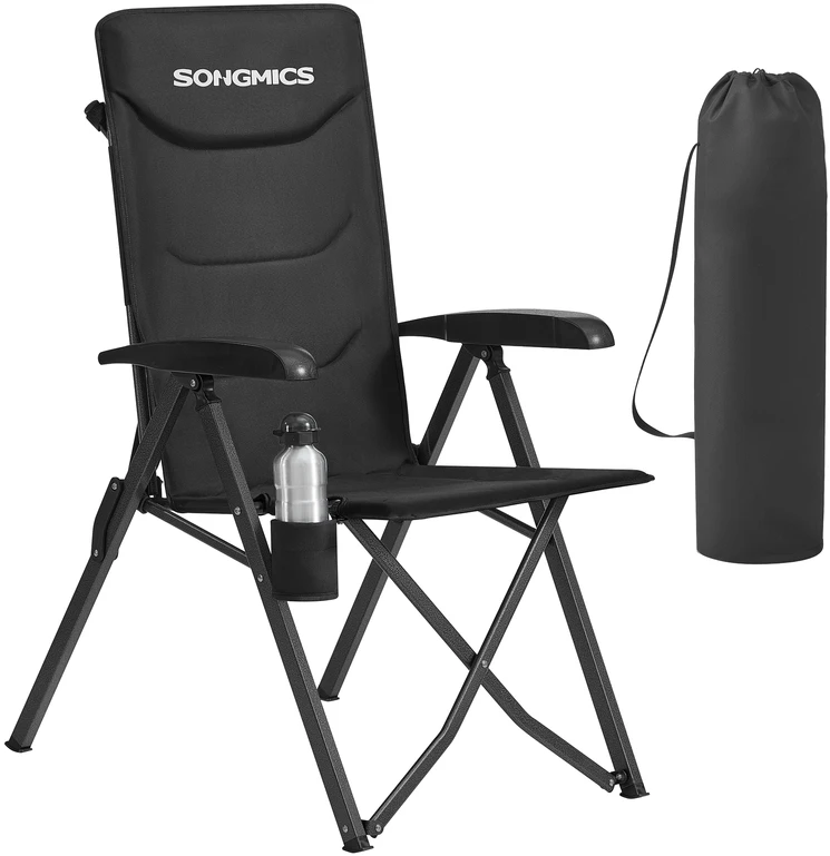 Songmics Kempingo kėdė juoda
