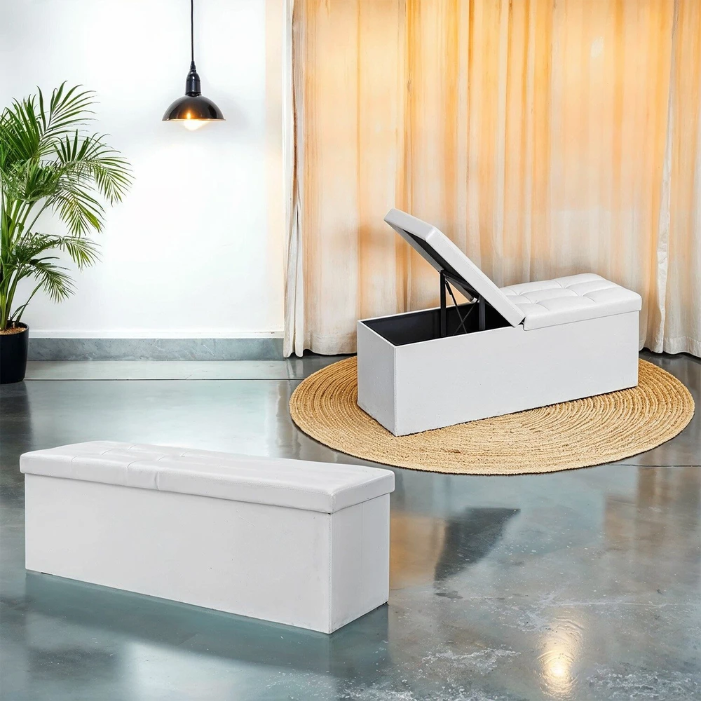 Songmics Pufas su daiktadėže, 110x38x38 cm, 300 kg talpa