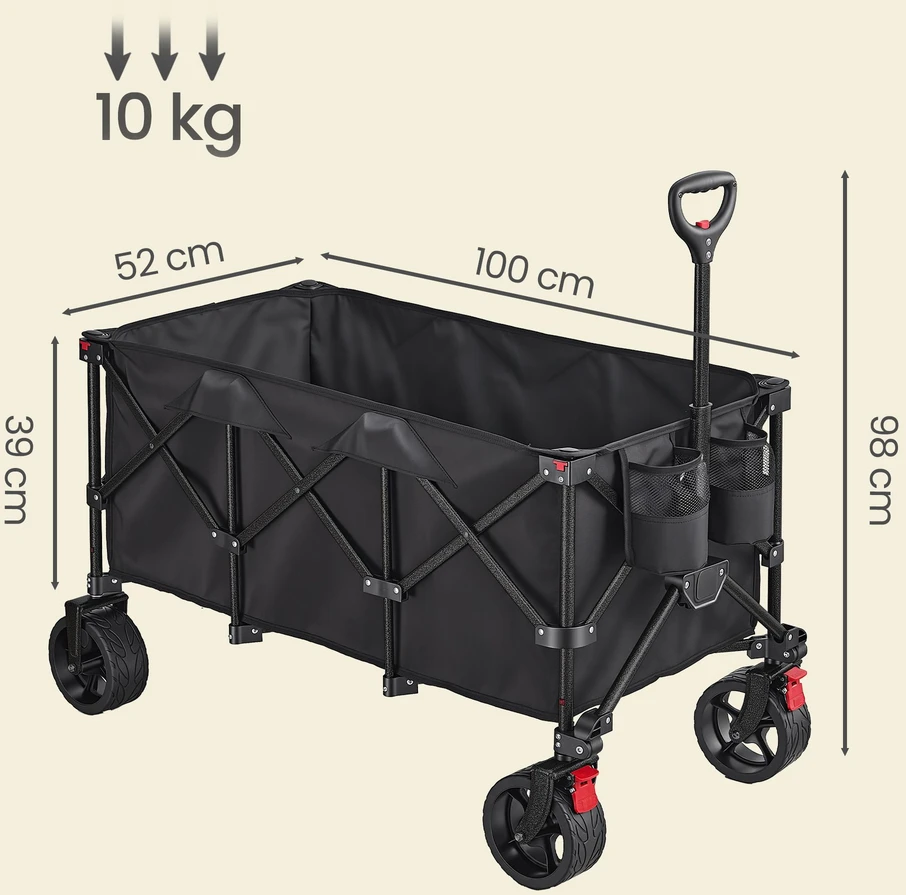 Songmics Rankinis vežimėlis 52 x 100 x 98 cm