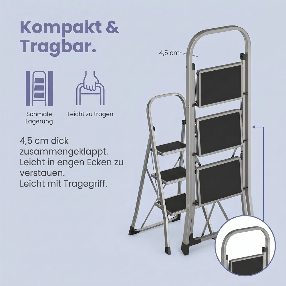 Sulankstomos kopėčios SONGMICS 46,5 x 74,5 x 105 cm