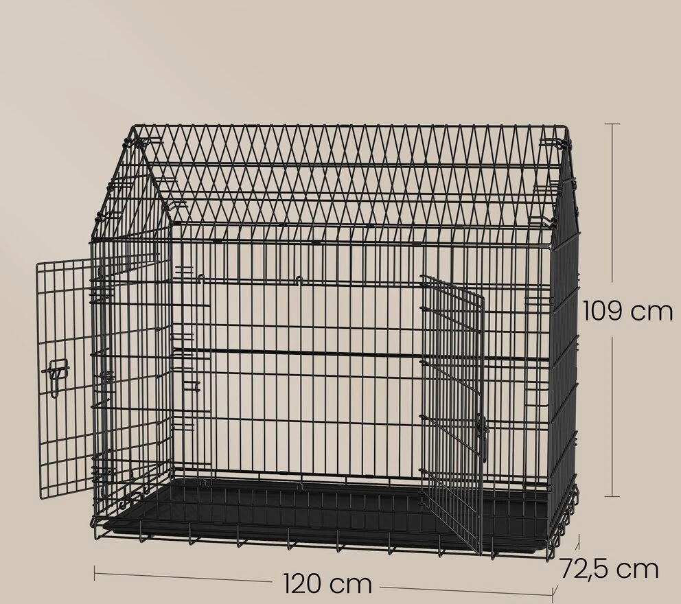 Songmics Šuns narvas 120 x 72,5 x 109 cm