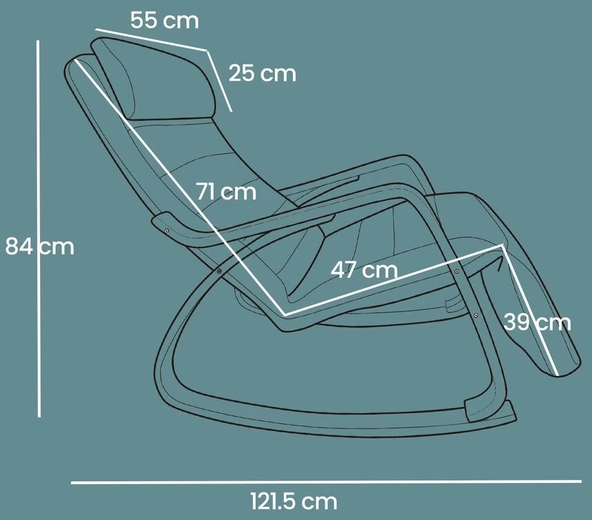 Songmics Supamasis krėslas su atramomis kojoms pilkos spalvos