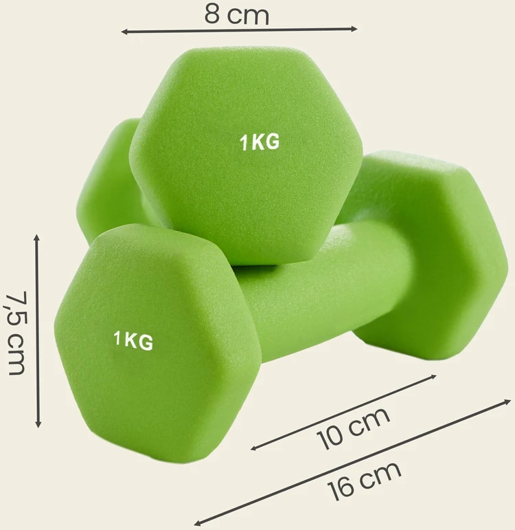 Songmics Svarmenų rinkinys, 2x1 kg 2x2 kg 2x3 kg, Šviesiai žalia Akvamarino mėlyna