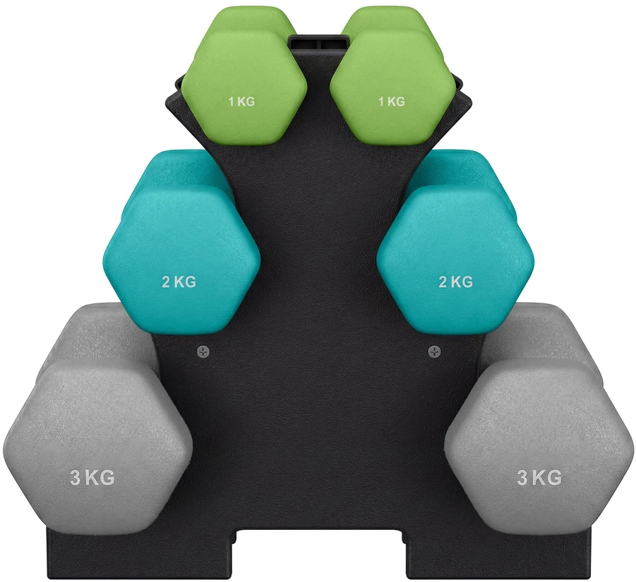 SONGMICS hantelių rinkinys, 3 poros, 2 x 1kg