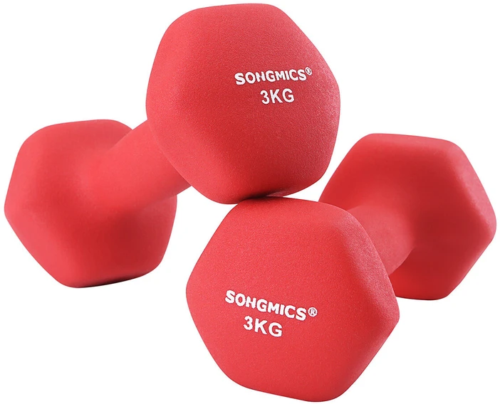 Songmics 2 hanteliai, raudonos spalvos