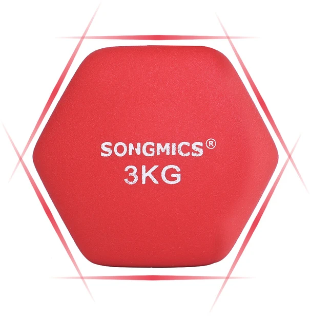 Songmics 2 hanteliai, raudonos spalvos