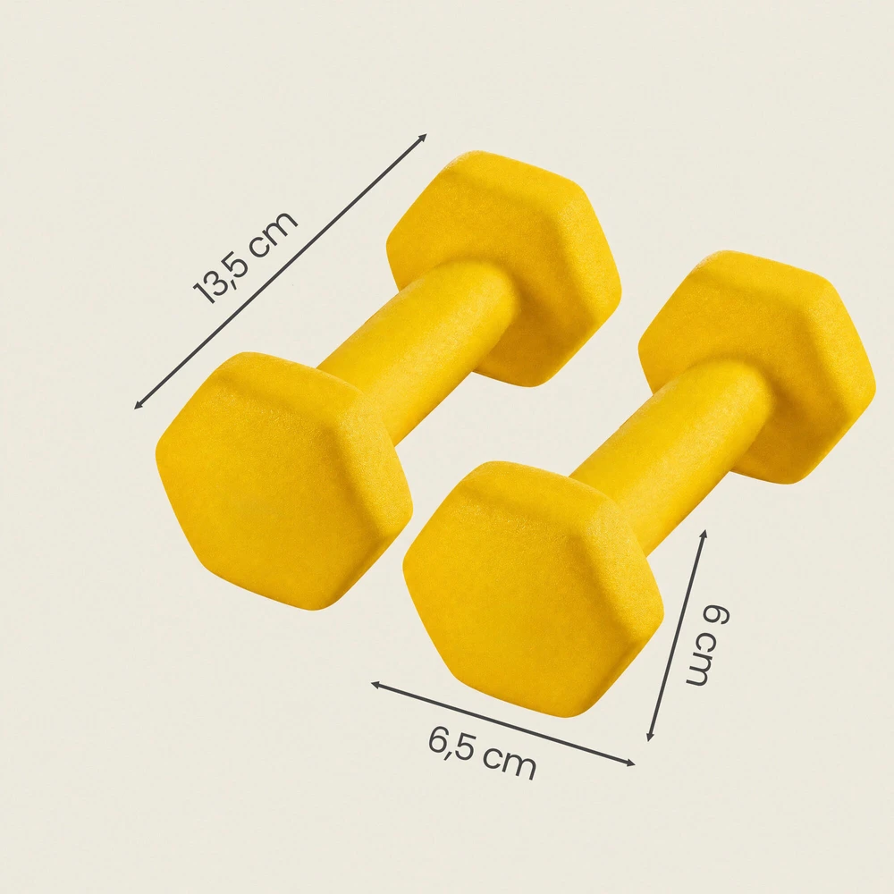 SONGMICS hanteliai, 2 vnt. rinkinys, 2 x 1kg