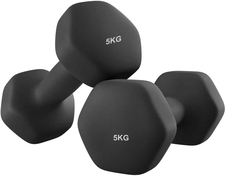 SONGMICS hanteliai, 2 vnt. rinkinys, 2 x 5kg