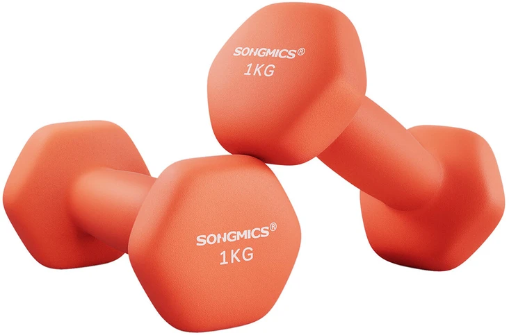 Songmics 2 hantelių rinkinys, oranžinės spalvos