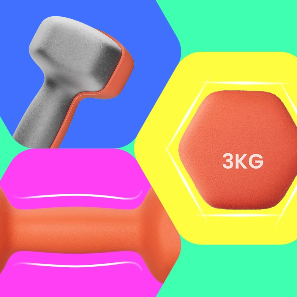SONGMICS hanteliai, 2 vnt. rinkinys, 2 x 1kg