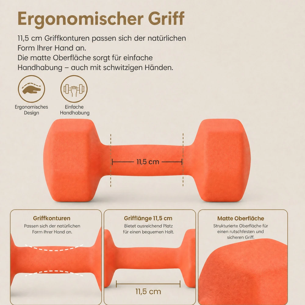 SONGMICS hanteliai, 2 vnt. rinkinys, 2 x 3kg