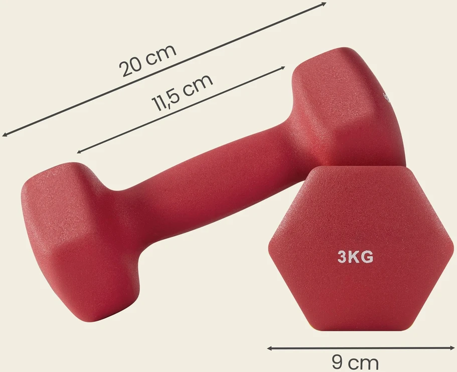 SONGMICS hanteliai, 2 vnt. rinkinys, 2 x 3kg
