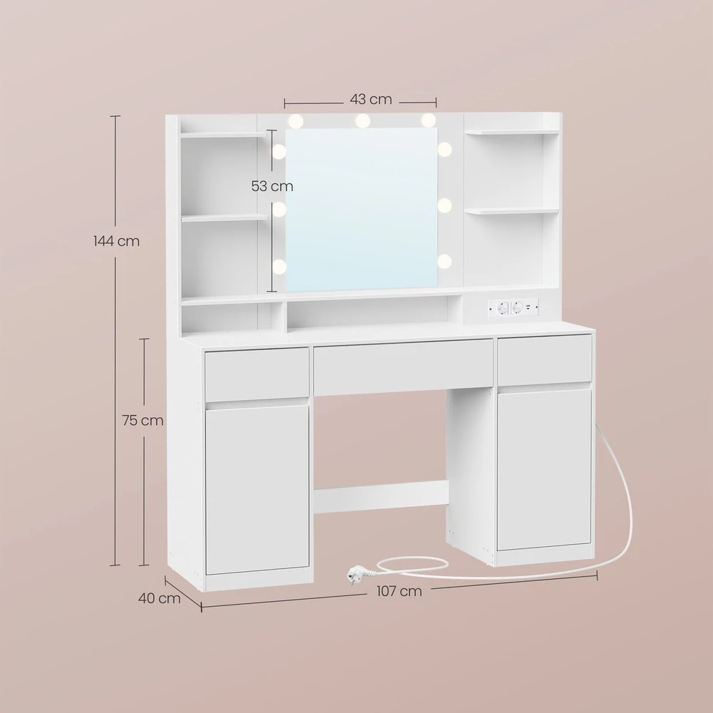 Songmics Kosmetinis staliukas 40 × 107 × 144 cm