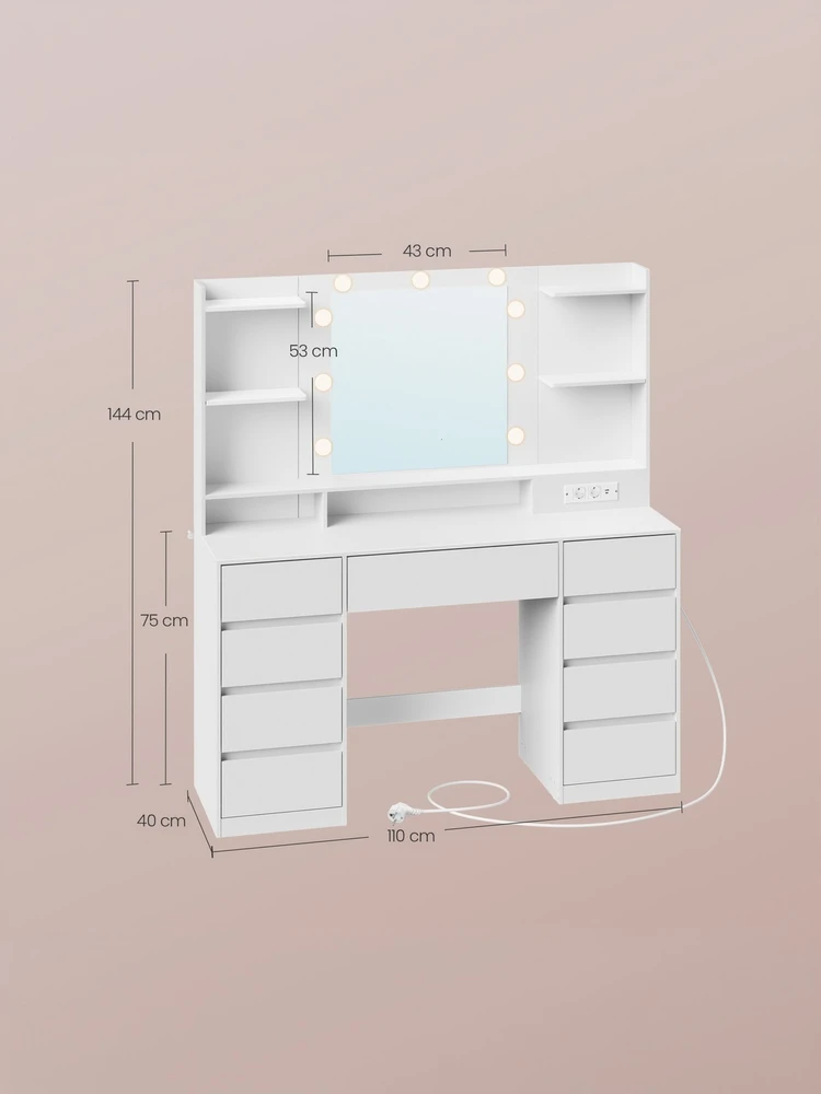 Songmics Kosmetinis stalas 40 × 107 × 144 cm