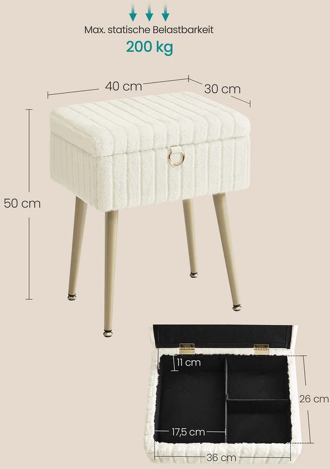 Home Styling Collection Kėdė su dėže ir paminkštinimu