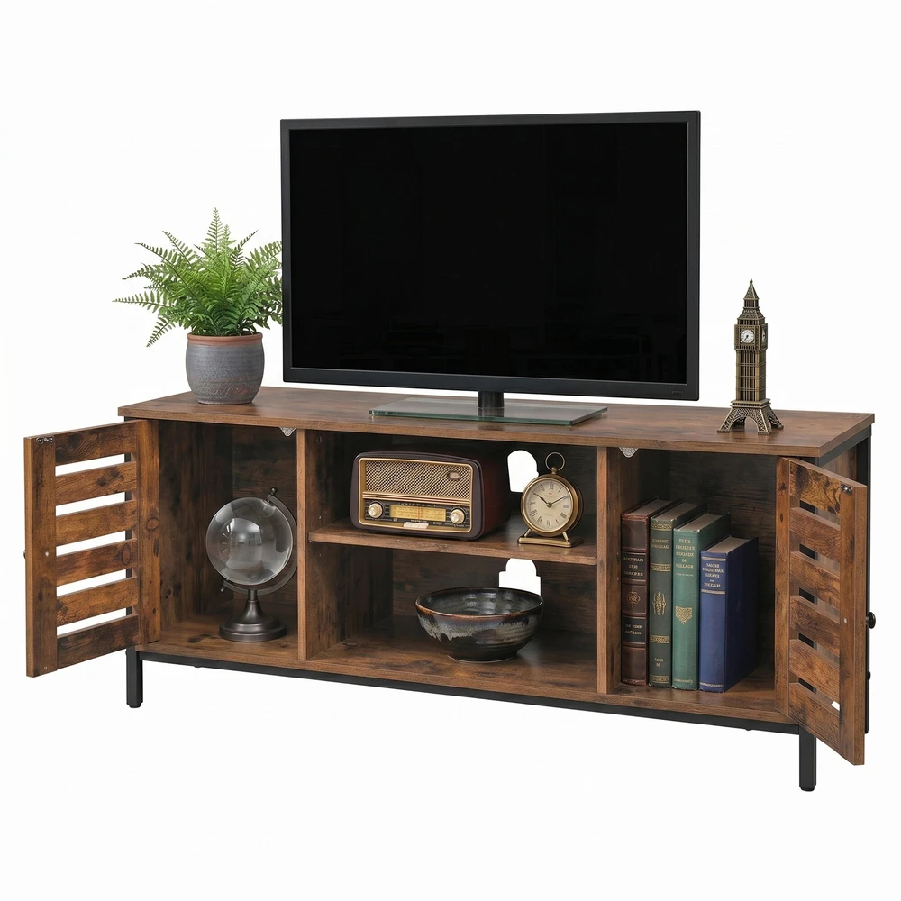 Songmics TV staliukas VASAGLE 110x40x50 cm su 2 lentynomis