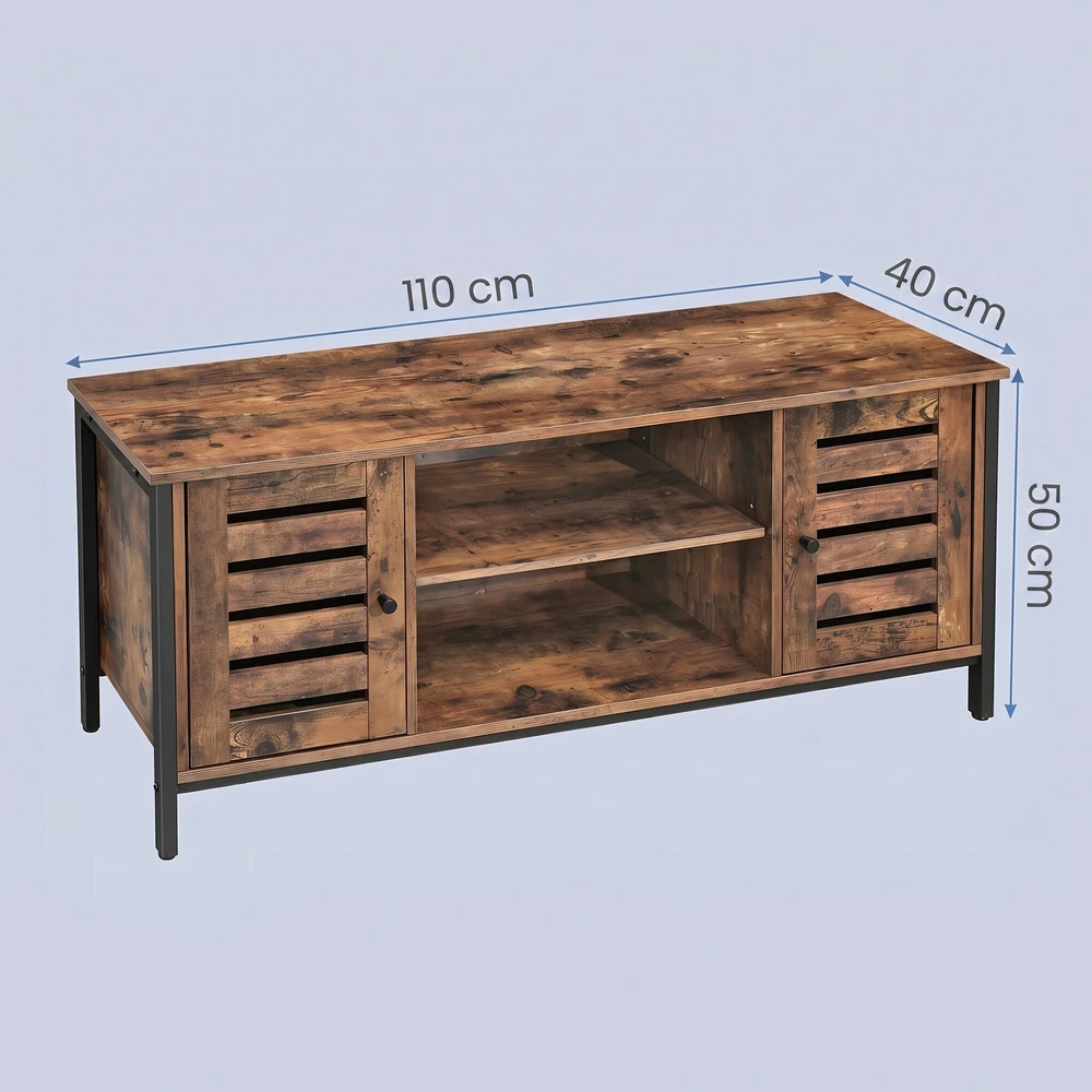 Songmics TV staliukas VASAGLE 110x40x50 cm su 2 lentynomis