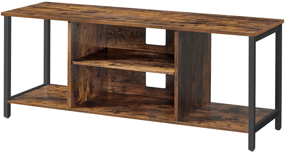 TV staliukas Songmics Vasagle TV spintelė su atvirais skyriais 40 x 120 x 50 cm vintažinė ruda-juoda