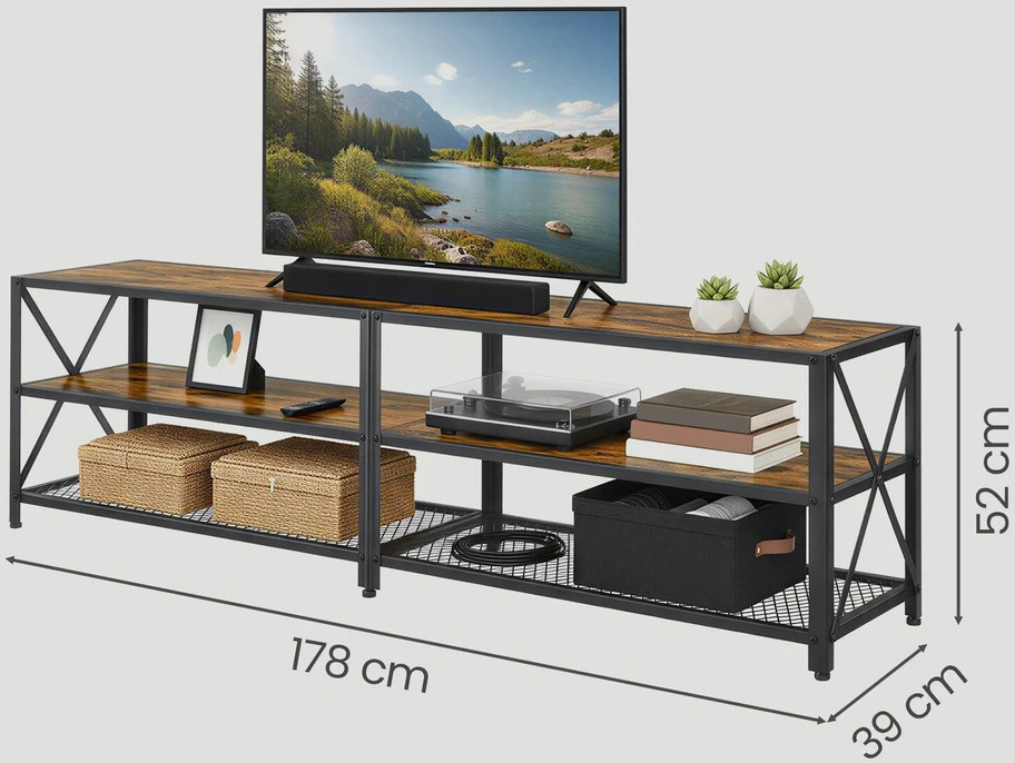 TV staliukas Songmics Televizoriaus staliukas VASAGLE 178x39x52 cm
