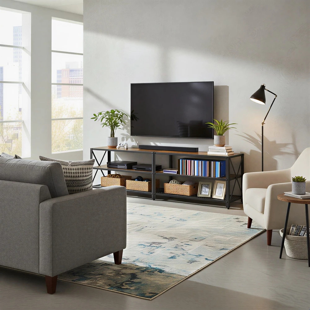 TV staliukas Songmics Televizoriaus staliukas VASAGLE 178x39x52 cm